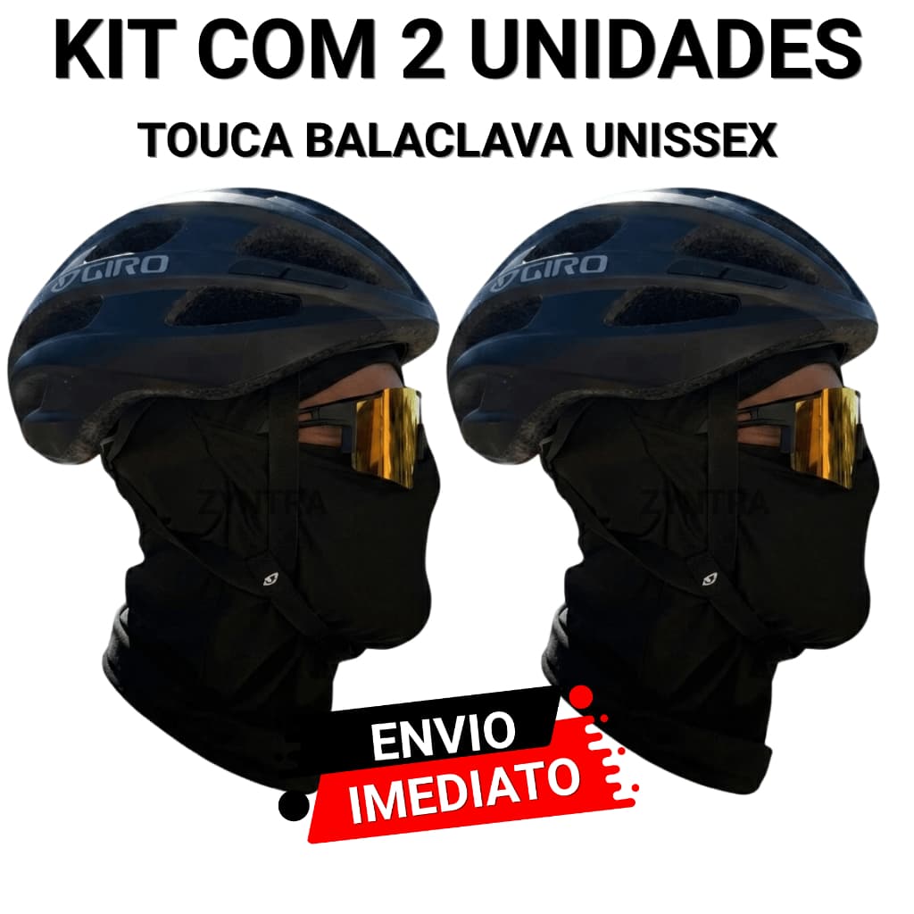 Kit 2 Touca Ninja Balaclava Bandana Unissex Térmica Corta Vento Proteção Contra o Frio Moto Ciclismo