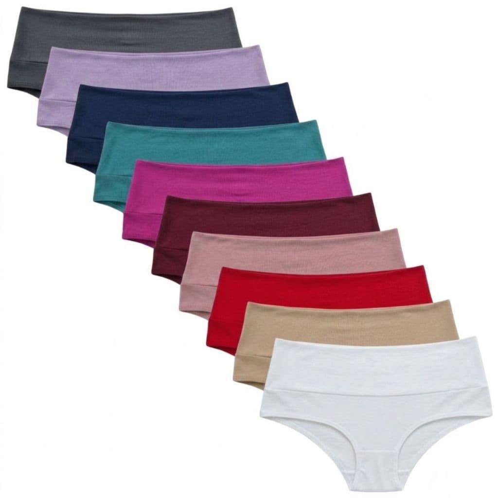 Kit Com 10 peças Calcinha cintura Alta Tanga cos Alto Materninade