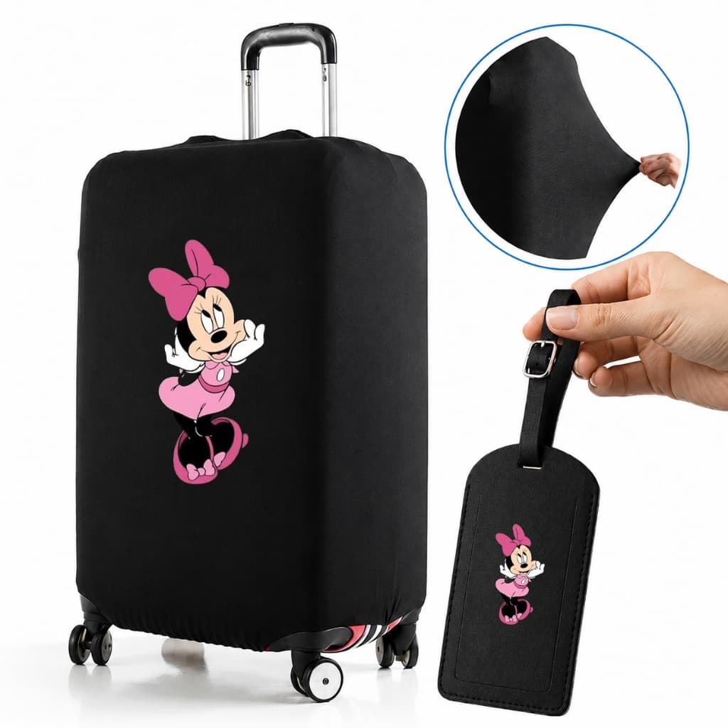 Capa De Mala 8 a 23KG P-M-G Personalizada Minnie Mouse Protetor Bagagem Para Viagem Protetora Grande