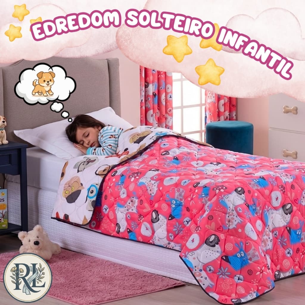 Edredom Infantil Dupla Face Para Cama Solteiro