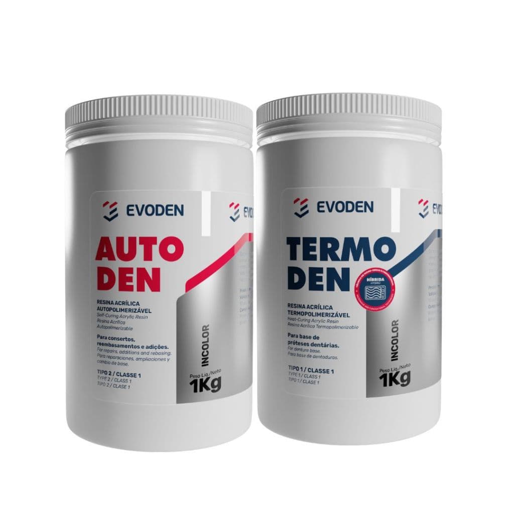 Resina Acrilica Em Pó Auto e Termo 1KG Evoden