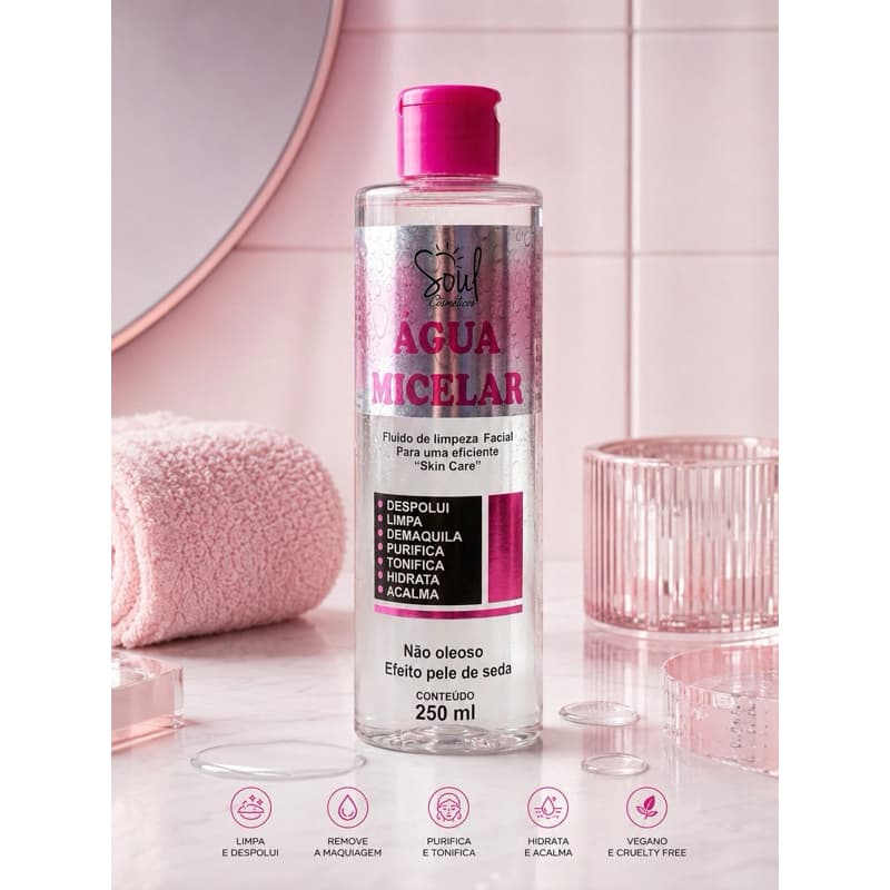 Água Micelar Soul Cosméticos 💧✨