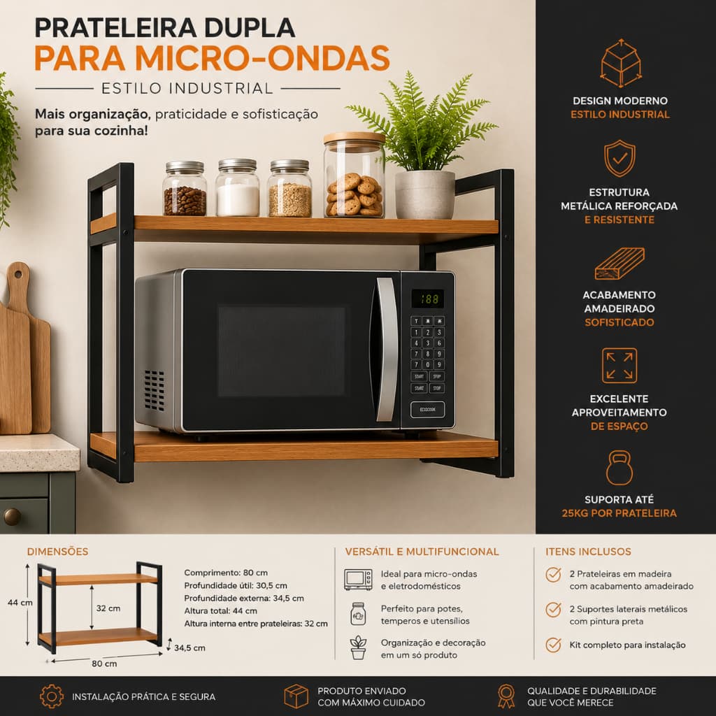 Nicho Duplo Industrial Para Micro-ondas