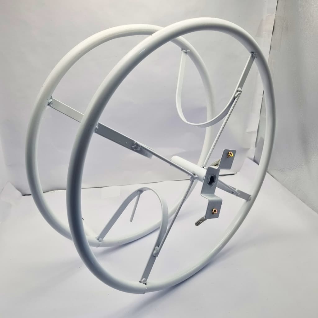Enrolador Suporte Mangueira Jardim Em Aço Branco