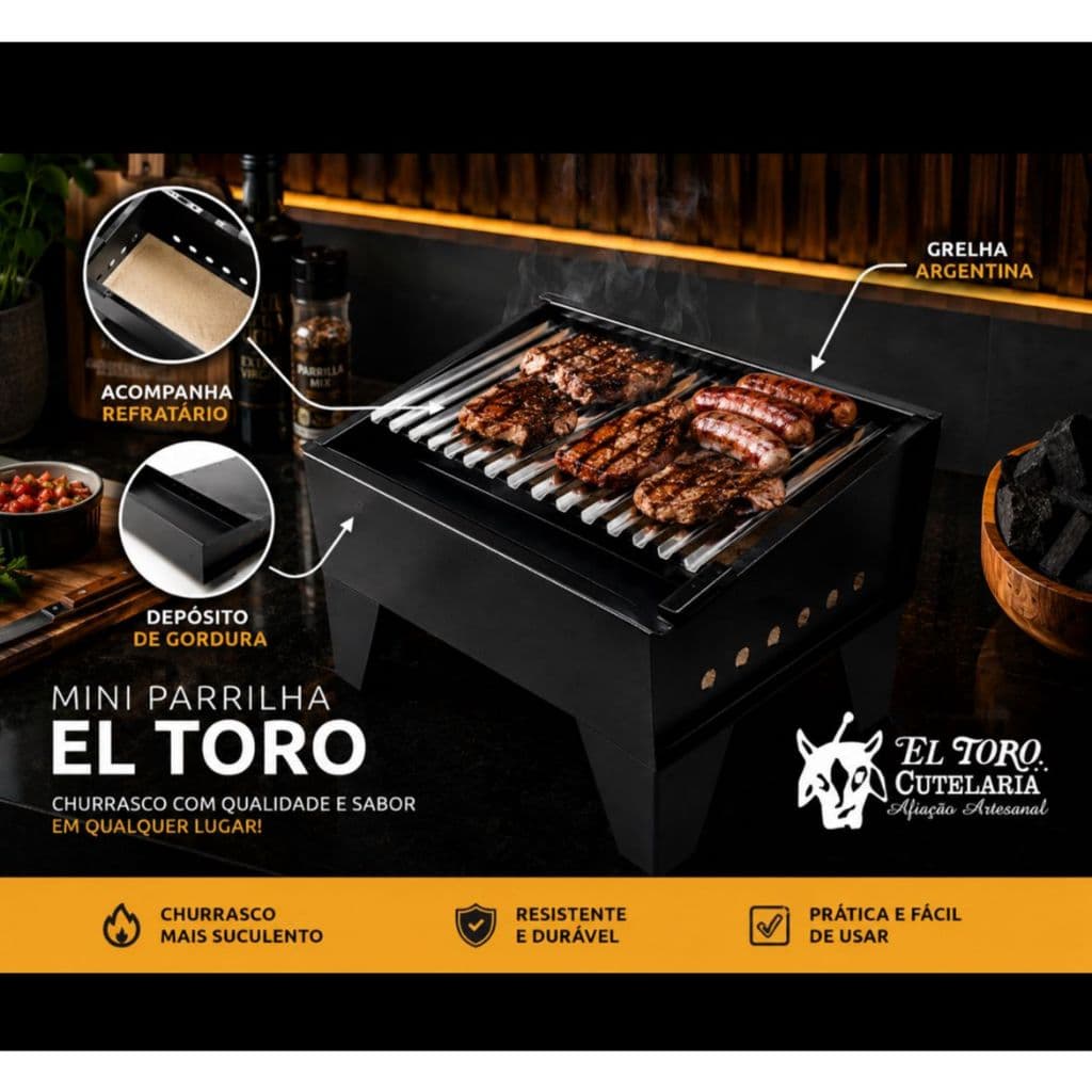 Parrilla Mini com Refratário - Churrasqueira EL TORO