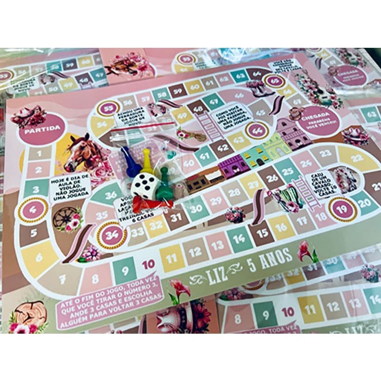 20 LEMBRANCINHA FESTA BOIADEIRA | JOGO DE TABULEIRO INFANTIL PERSONALIZADO 30X20 CM | BRINDE CRIANÇAS