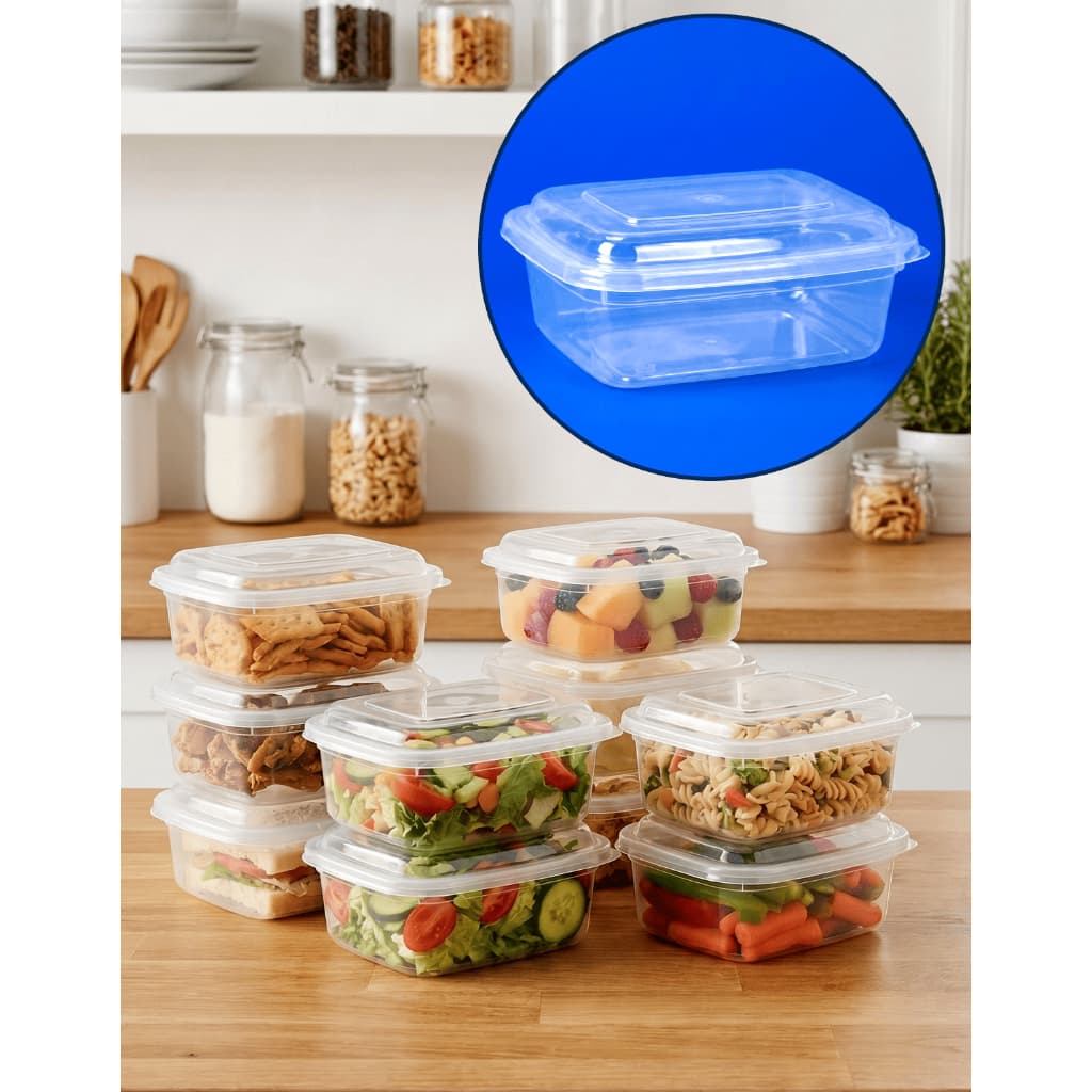 Kit Pote Plástico Transparente Guarda Comida Resistente Versátil Organização Praticidade