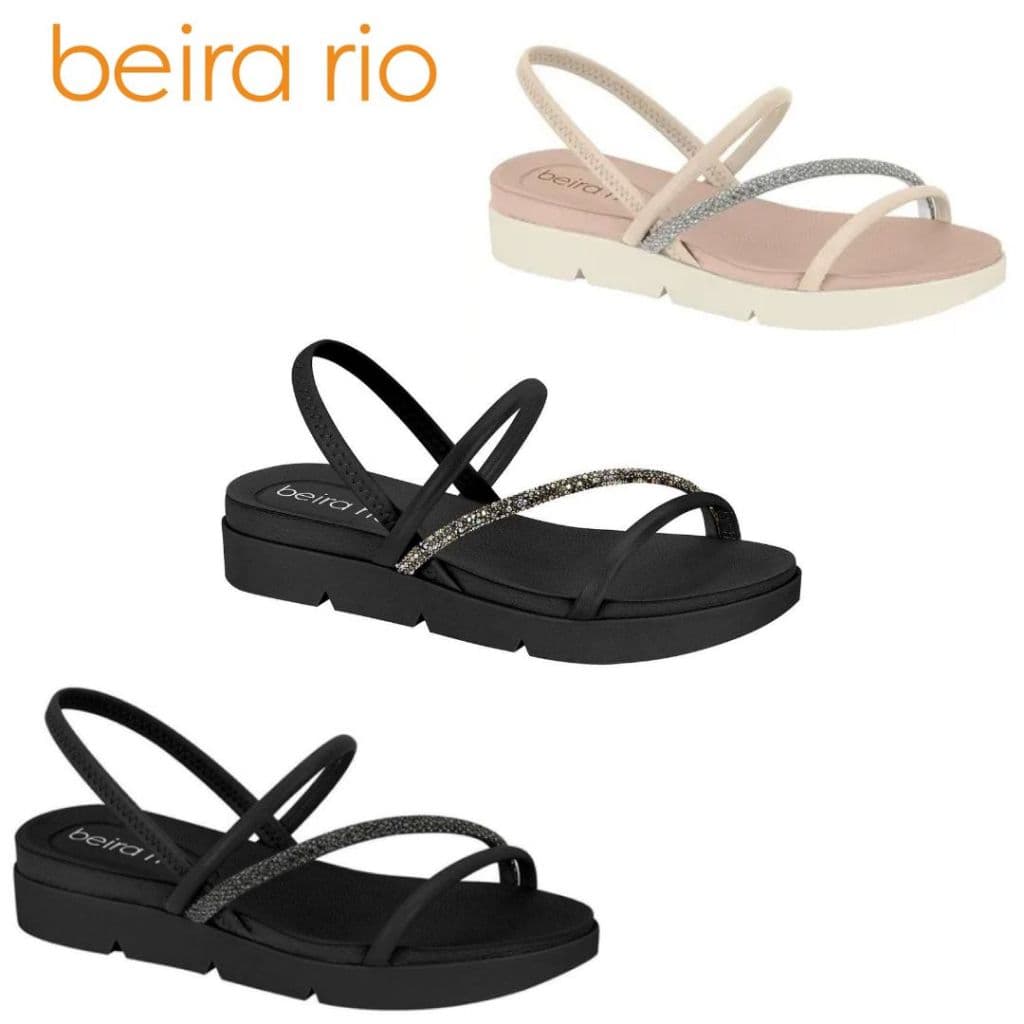 Sandália Feminina Papete Beira Rio Conforto Elástico Calce Fácil 8387530