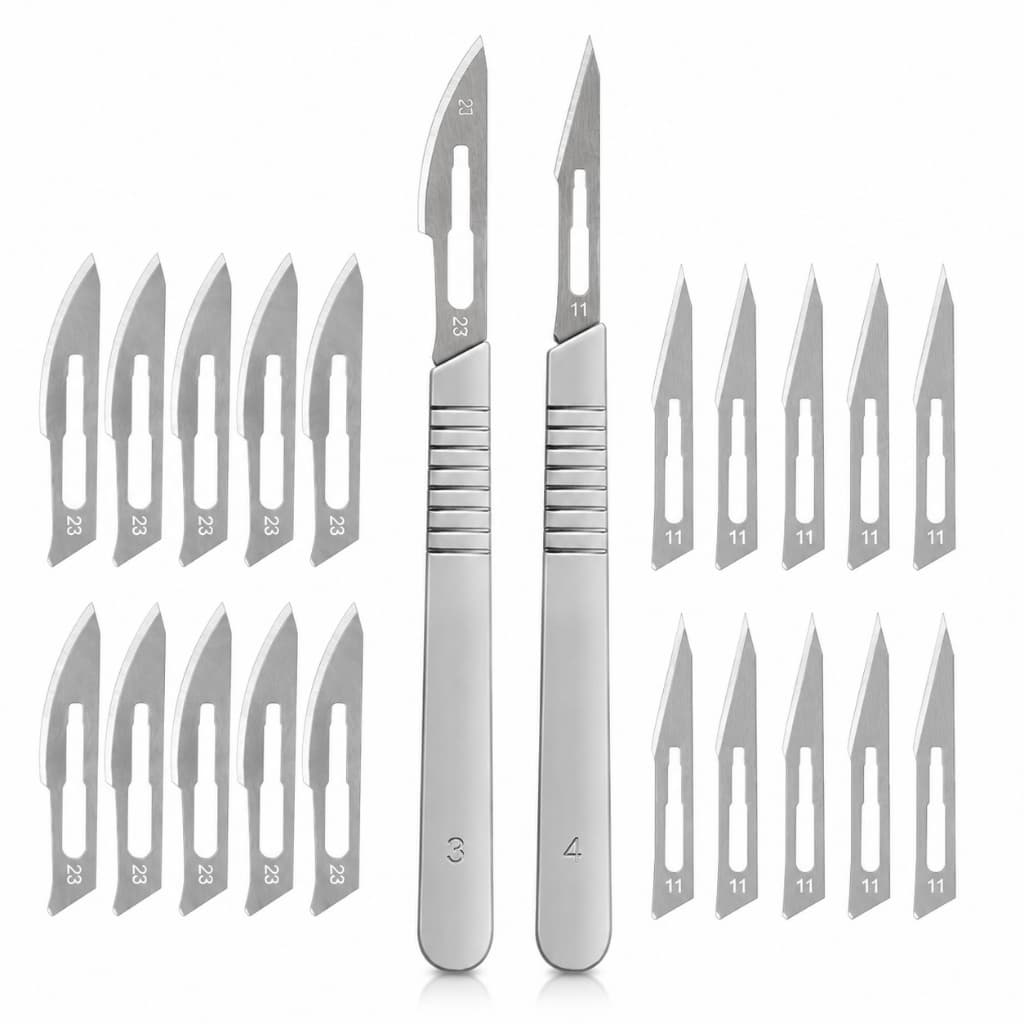 Kit Faca Bisturi Artesanato + 20 Lâminas de Vários Tamanhos