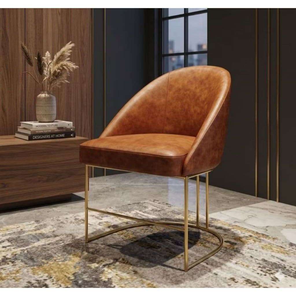 Cadeira Lua COURISSIMO BASE DE FERRO Poltrona Sala de Estar Salão Quarto Estética Decoração Recepção