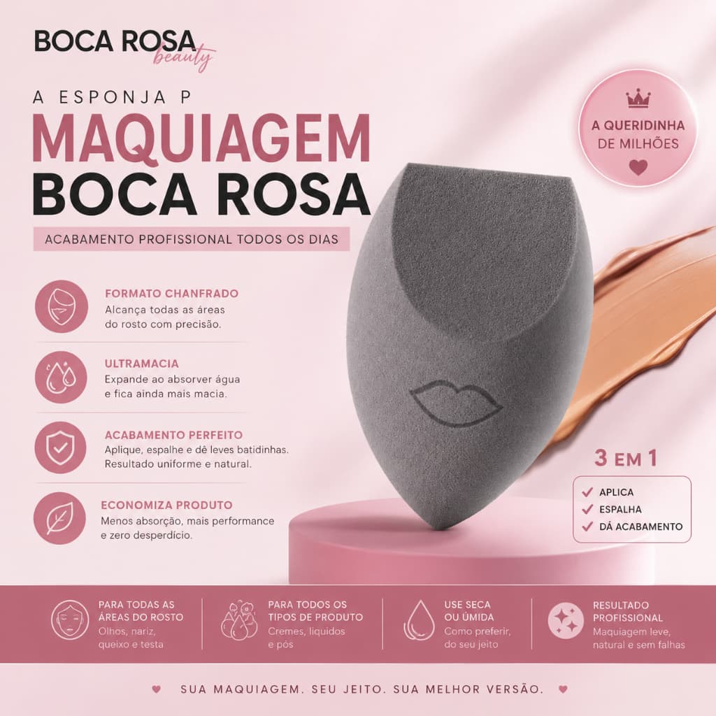 Esponja De Maquiagem - Boca Rosa