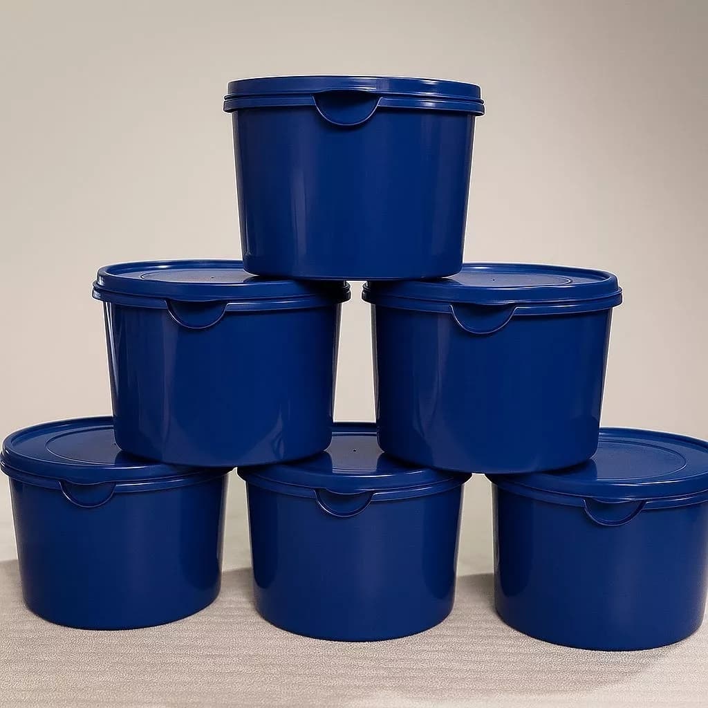 Kit 6 ou 10 Potes Herméticos 1 Litro Redondo Plástico Mantimentos Cozinha