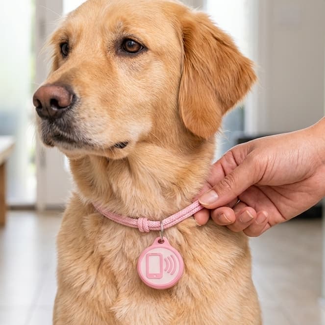 Coleira inteligente Pet com aplicativo | Plaquinha de Identificação e rastreio | não é em tempo real