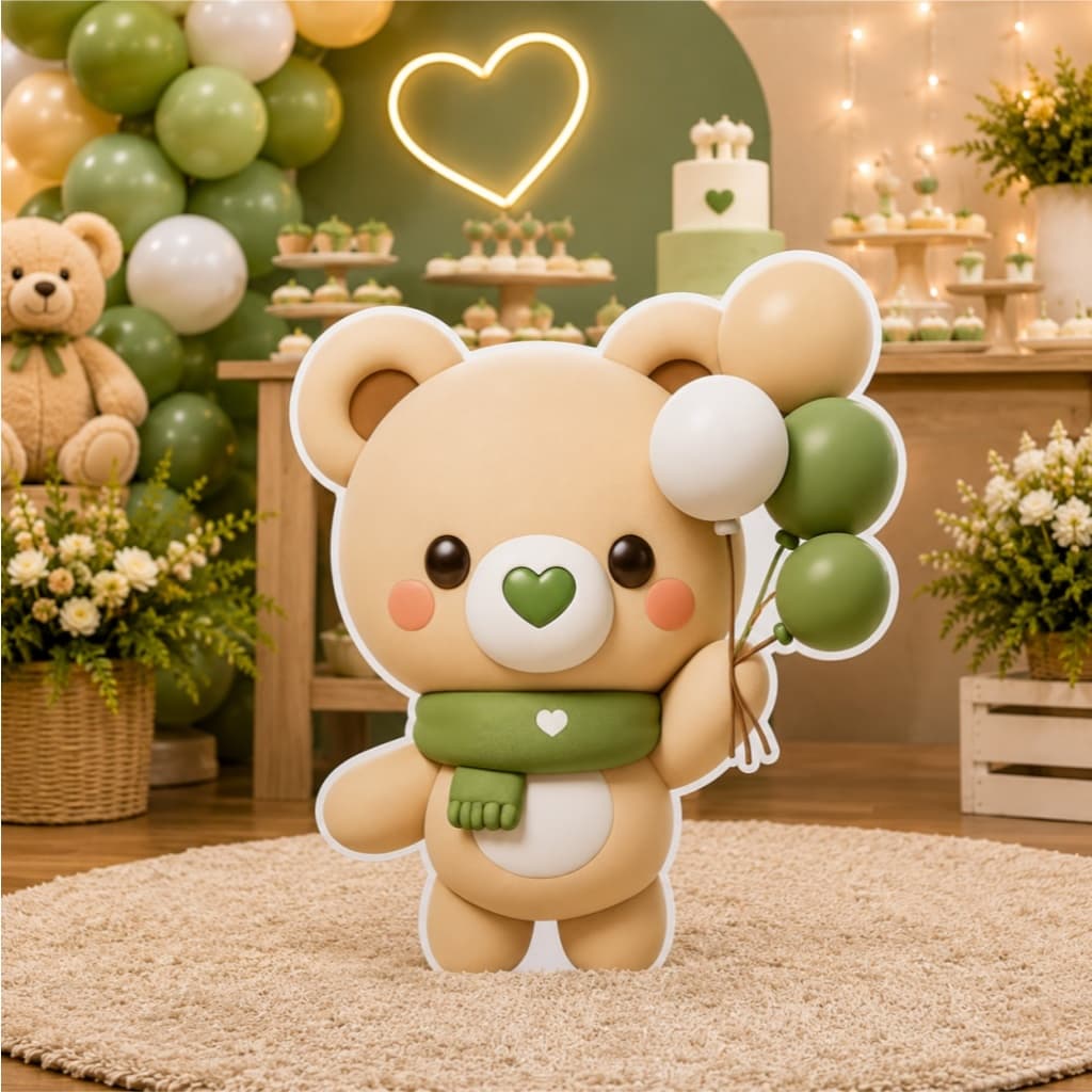 01 Totem Display Decoração Festa Urso 60cm M2
