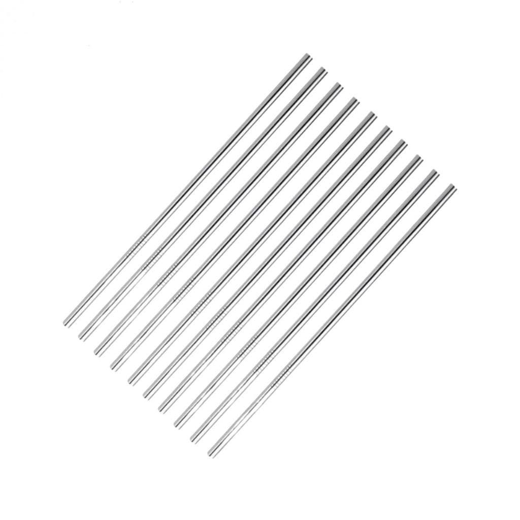 Kit 10 Canudos Reto Reutilizável Inox Sustentável Ecológico