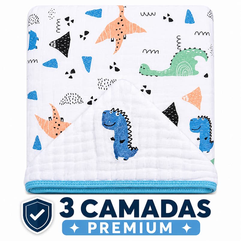 Toalha de bebê PREMIUM Papi Soft grossa 3 camadas bordada tecido fralda 100% algodão