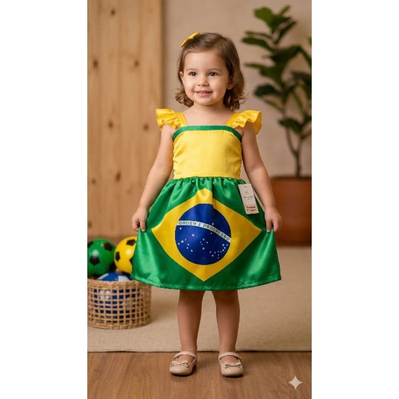 Vestido Brasil infantil