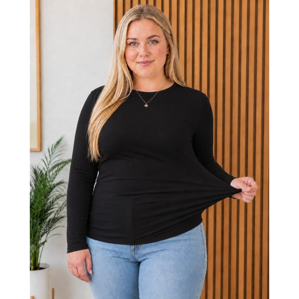 Blusa Manga Longa PLUS SIZE Térmica Elástica e Confortavel Sem Transparencia do GG ao G3 Casual Chic