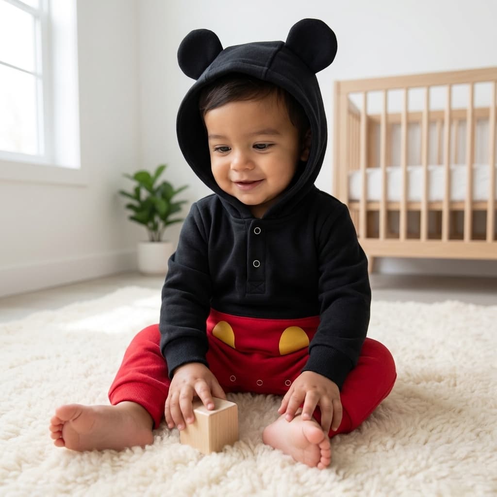 Macacão Moletom Flanelado Mouse Catitos | 0 a 6 anos - 383 Moletom grosso e fofinho por dentro