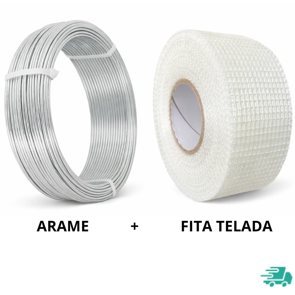 KIT Forro isopor Arame galvanizado bwg 18mm + Fita telada placa eps teto rebaixamento laje