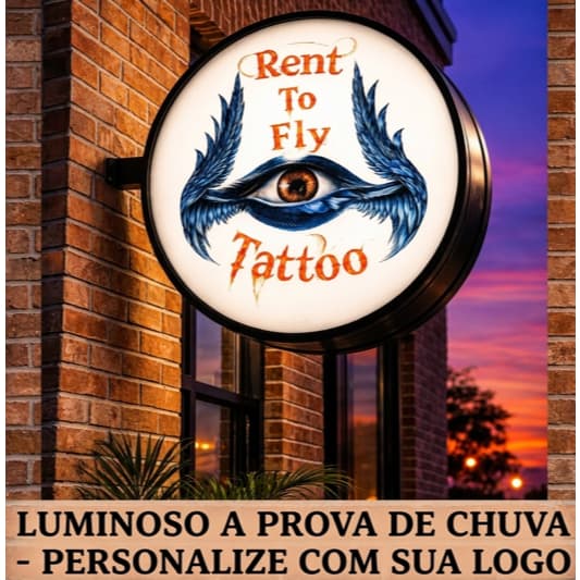 Luminoso 50 cm Placa Luminosa Letreiro PERSONALIZE COM SUA LOGO /A Prova de CHuva