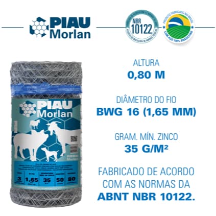 Tela Piau Morlan Mangueirão 3x16x0,80m 50m