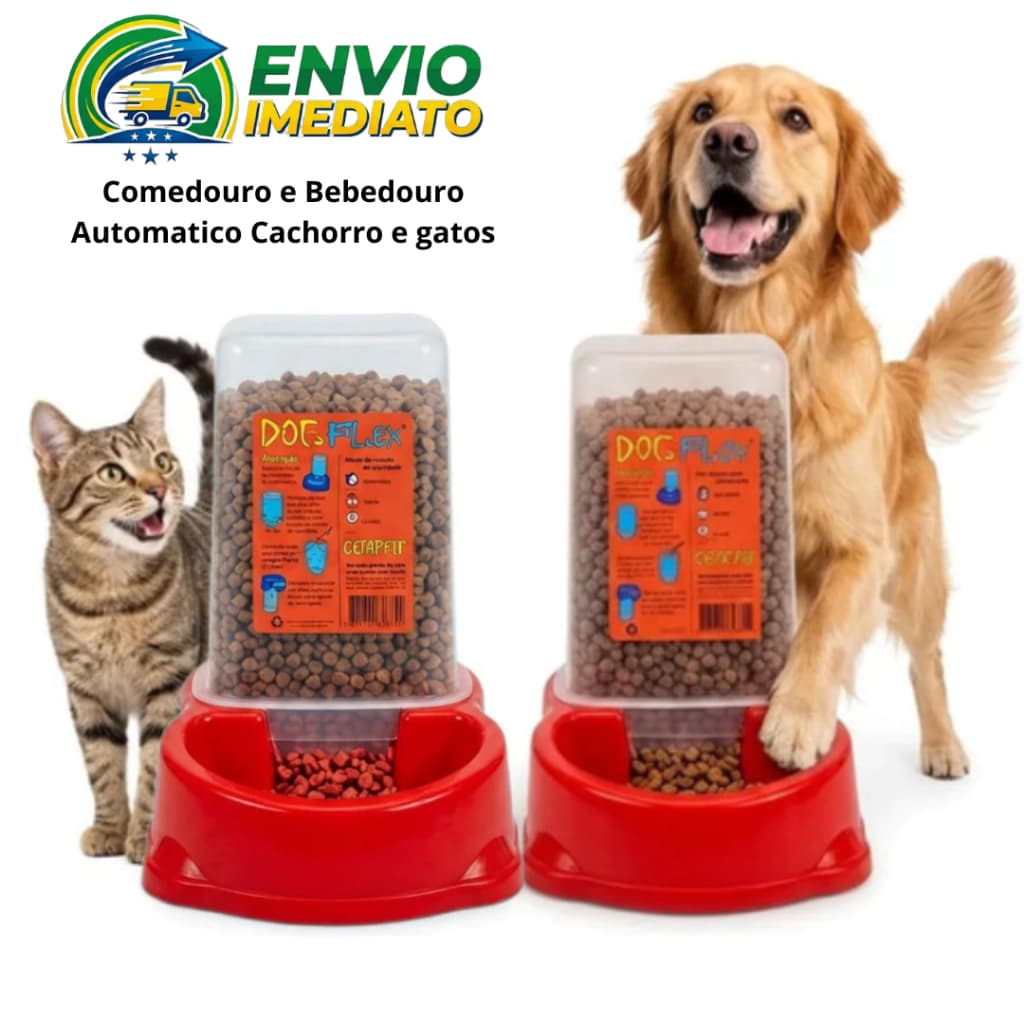 Comedouro e Bebedouro Automatico Cachorro e gatos 2L Racão e Agua
