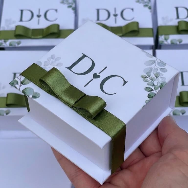 Laço Pronto de 7cm + Fita de 45cm para Caixa Cartonada 10x10x5 Laço para Lembrancinha de Casamento