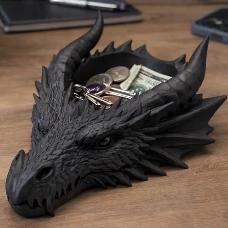 Porta Objetos Dragão 3D Organizador de Mesa Gamer Geek Decorativo