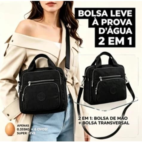 Bolsa Multifuncional Nylon Feminina Impermeável Resistente para Dia a Dia, Trabalho e Viagens