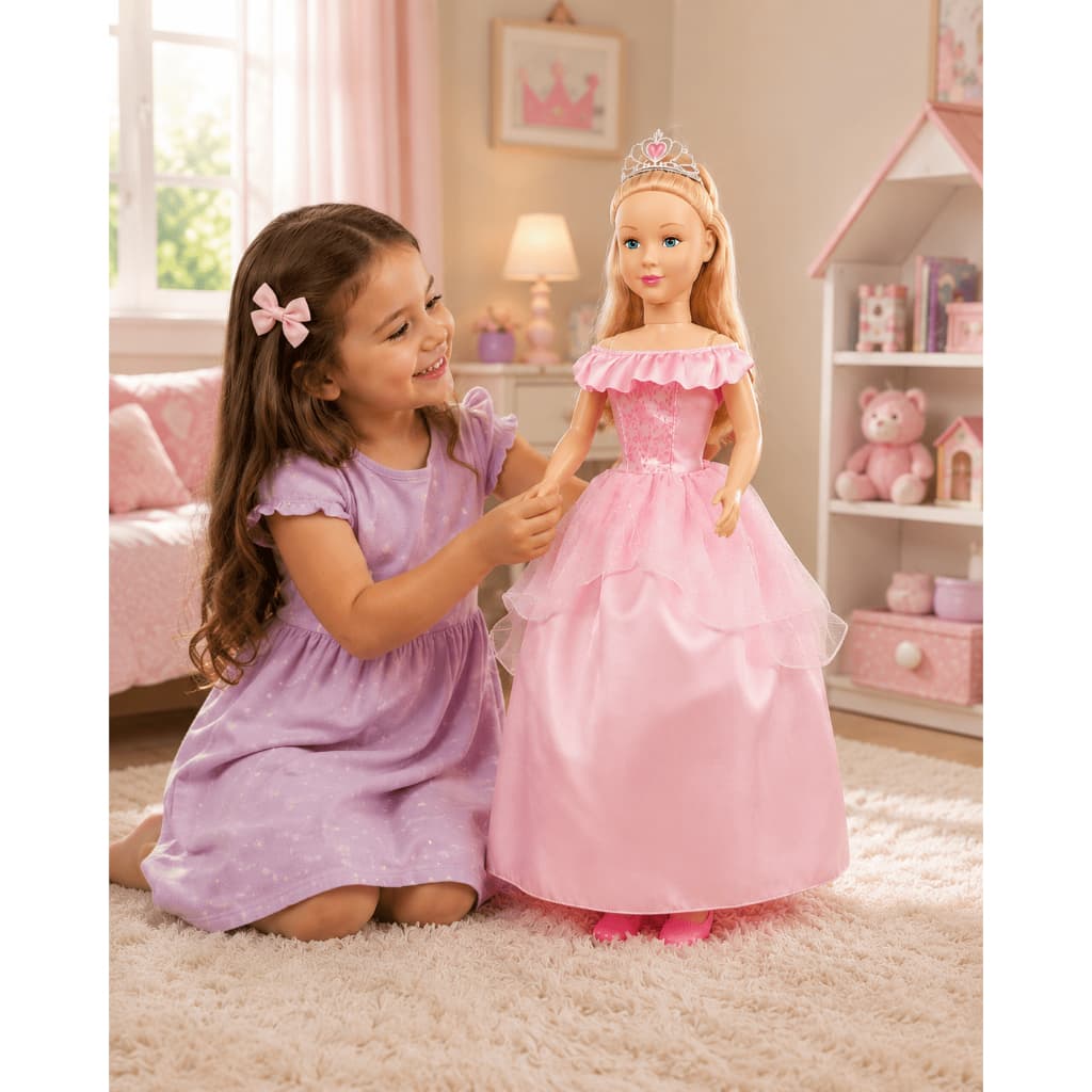 Boneca Isabelly Musical Princesa 80cm  - Articulada com Coroa  - Original  Brink Model