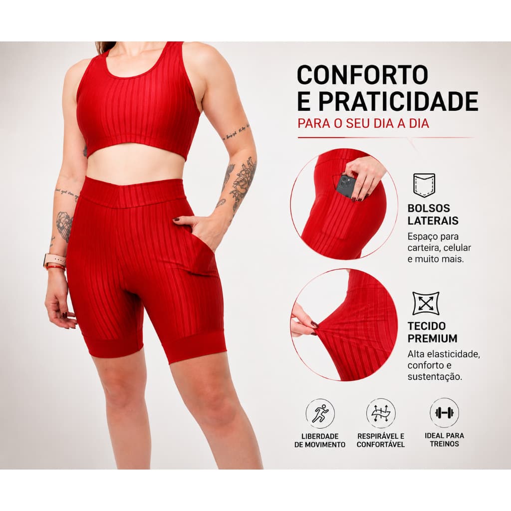 short de academia feminino / cintura  Alta / bolsos nas laterais
