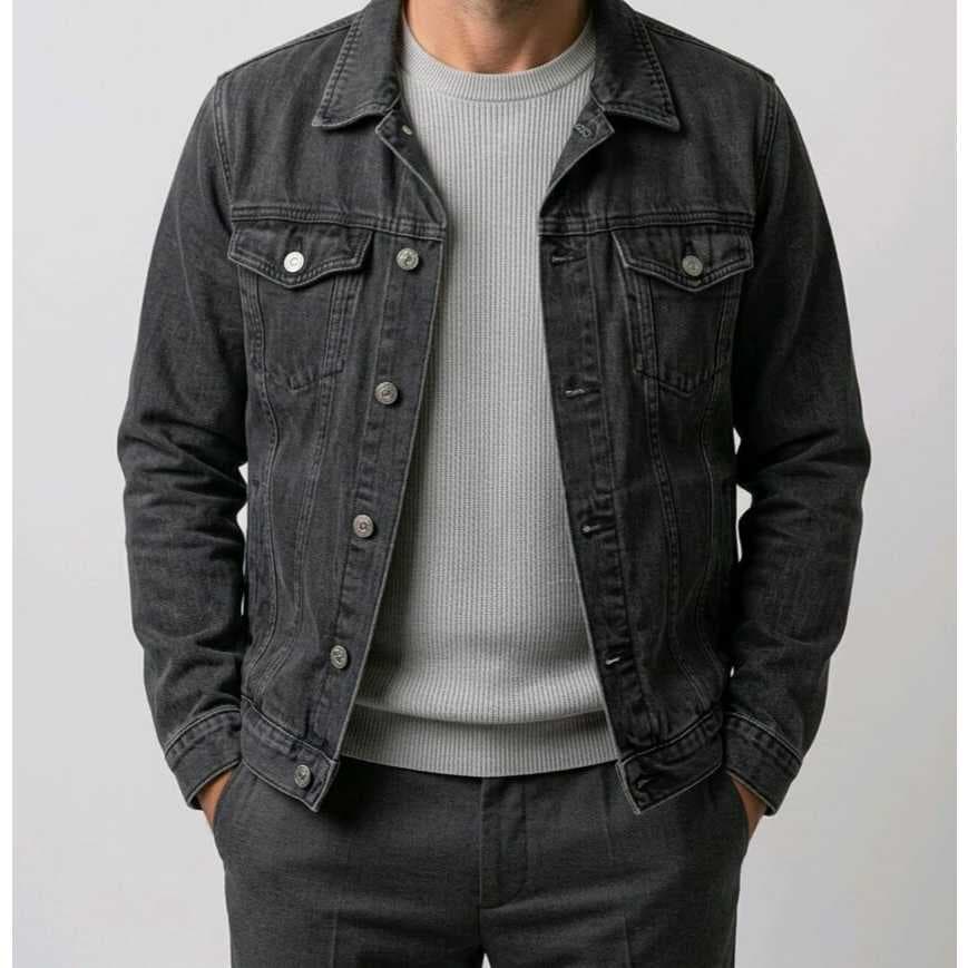 Jaqueta Masculina Jeans Algodão Puídos Destroyed Casual