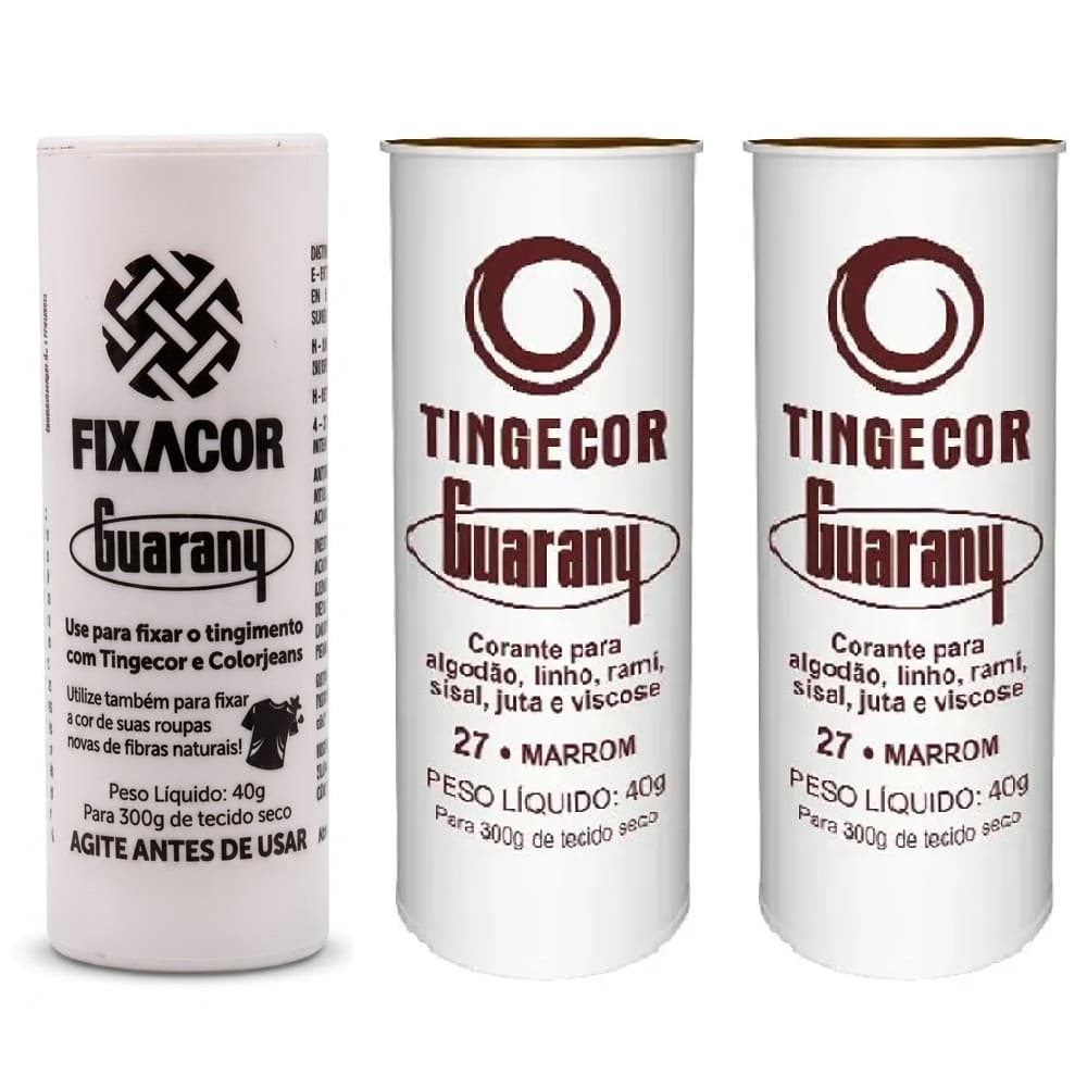 Kit FixaCor + 2 Corante de Roupas Marrom Guarany
