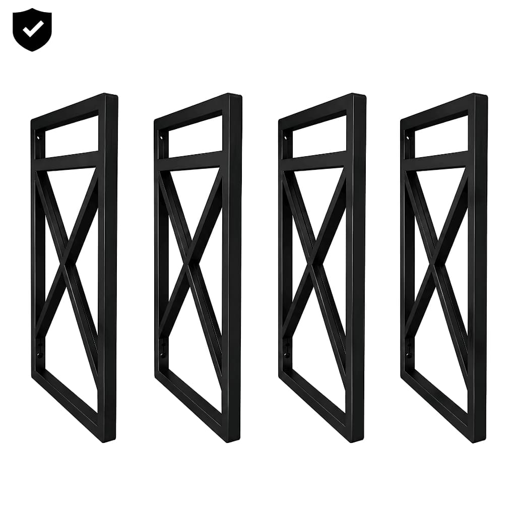 Suportes para Prateleiras Estilo Industrial 20x37 Preto Mão Francesa Decorativa com Parafusos