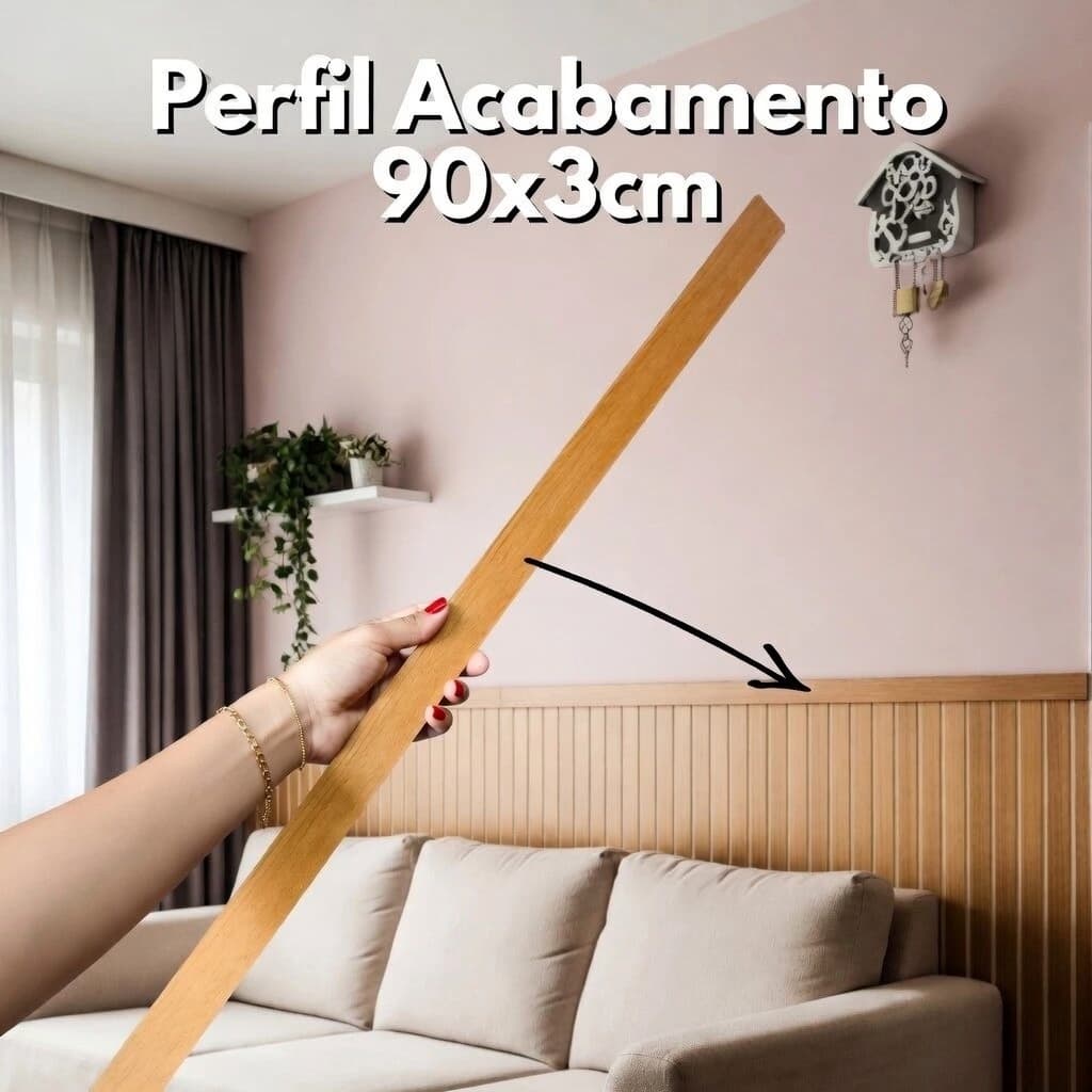 Perfil de Acabamento MDF 90x2,5 para Decoração Premium