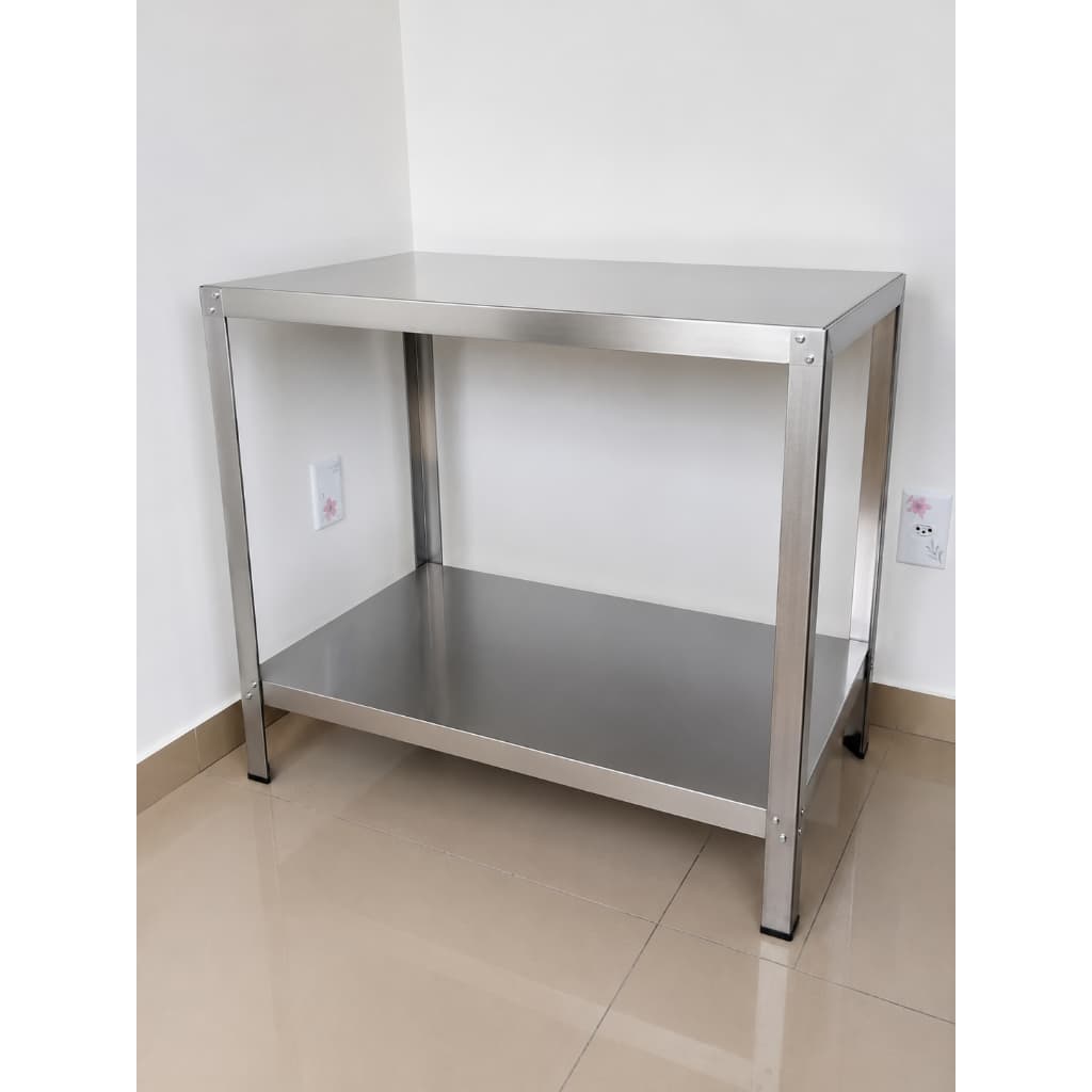 Mesa paneleira Estante Industrial 92Cm Inox para Utensílios de Padaria Açougue Hamburgeria
