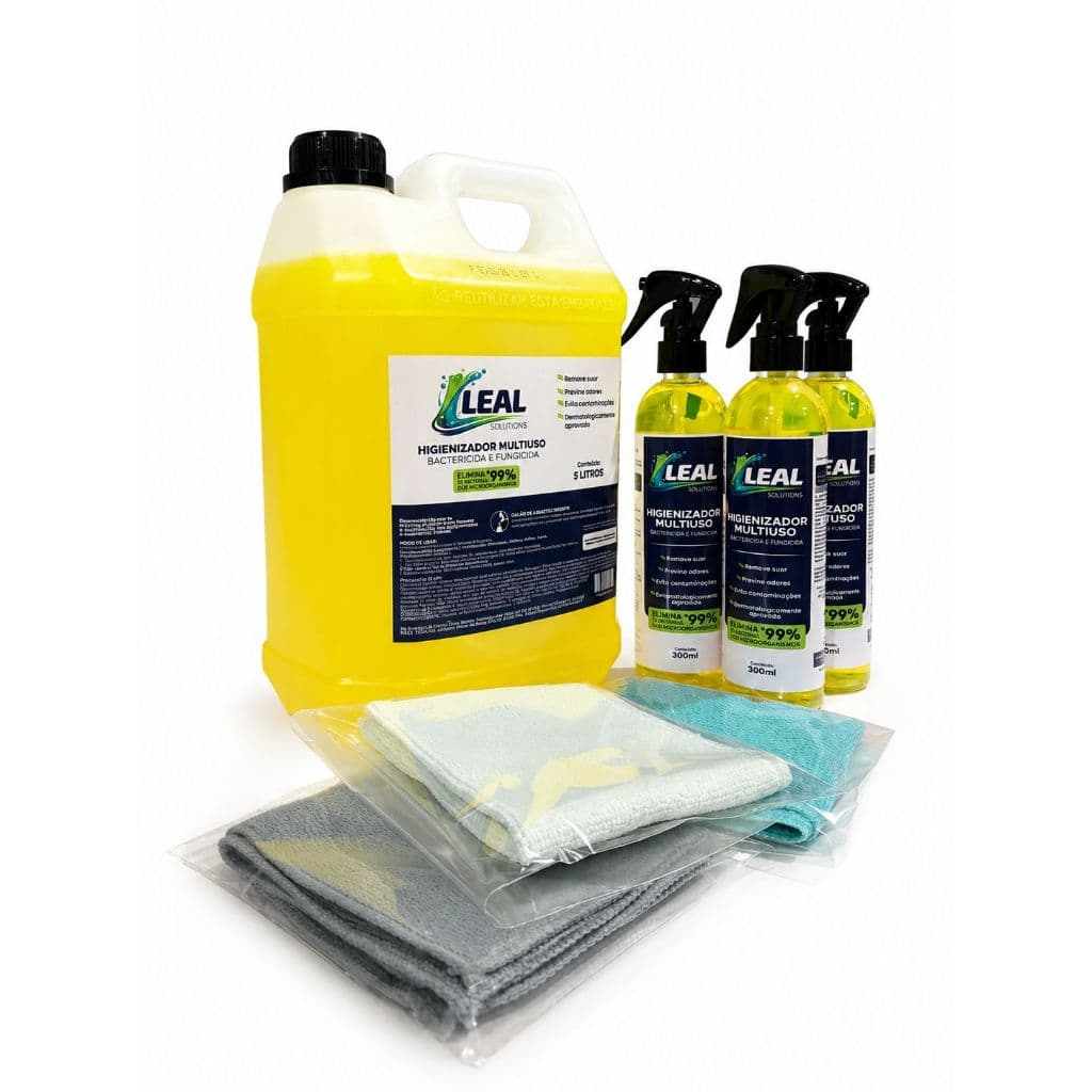 Combo Higienizador 5 Litros + 3 Sprays + Panos | Ideal para Academias e Clínicas