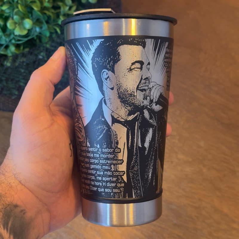 Copo Térmico Personalizado | 473ml | Gravação a Laser 360 Grau - Zeze de Camargo