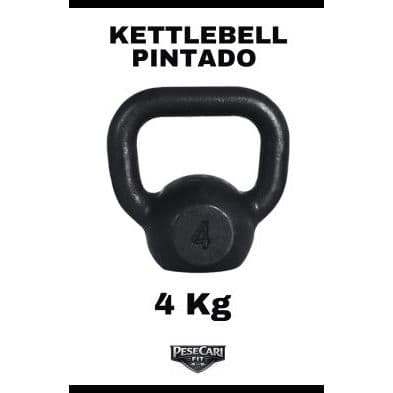 Kettlebell Pintado 4 Kg – Peso Academia Treino em Casa e Musculação Cross Fit Funcional CrossFit