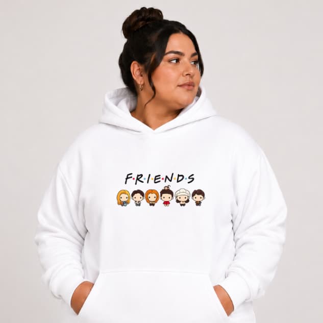 Blusa de Frio Moletom Canguru Plus Size Friends Moletom Flanelado Super Quentinho