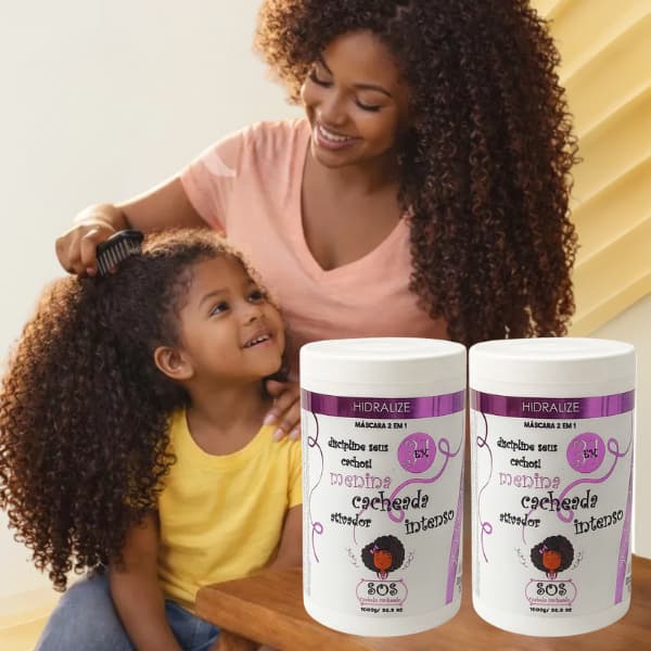Kit 2 Creme para Pentear 3 Em 1 Menina Cacheada 1kg Hidralize Ativa Os Cachos Qualidade Premium