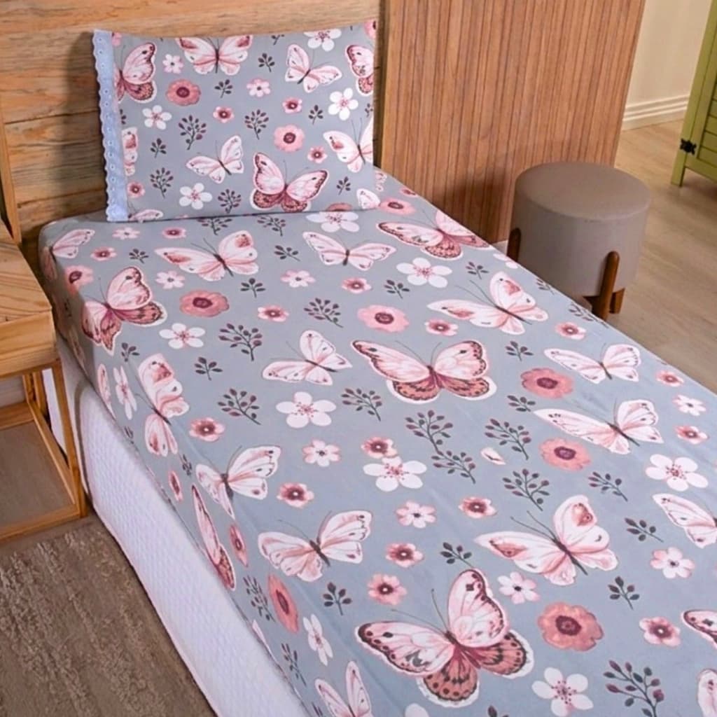Jogo de Lençol Solteiro 02 Peças Microfibra Estampada