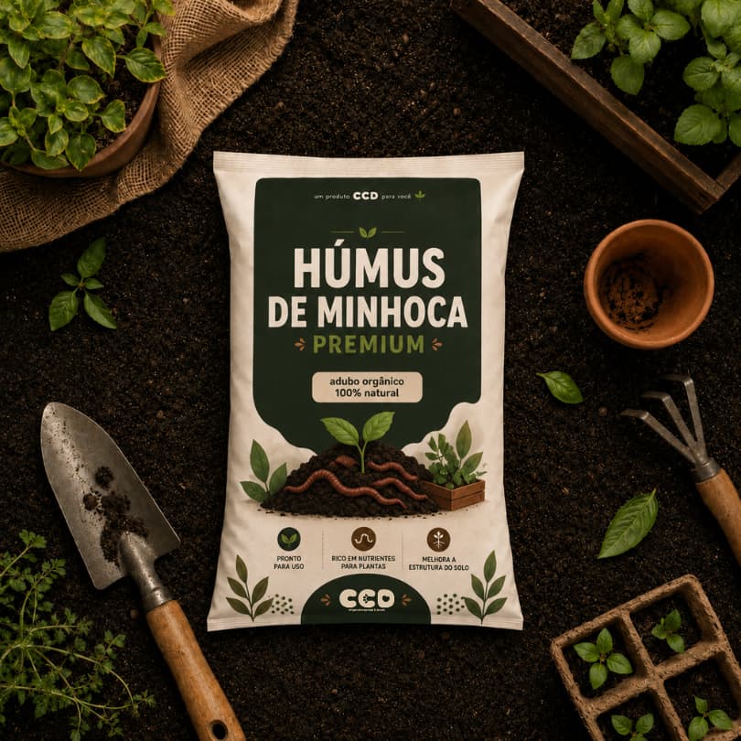 Húmus de Minhoca Orgânico Por Kg Para Vasos Hortas Jardim