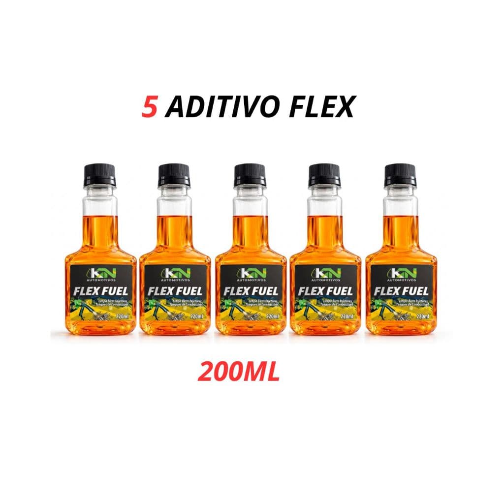 KIT 5 Aditivo Combustível Flex 200ml Limpa Bicos Injetores - KN AUTOMOTIVO