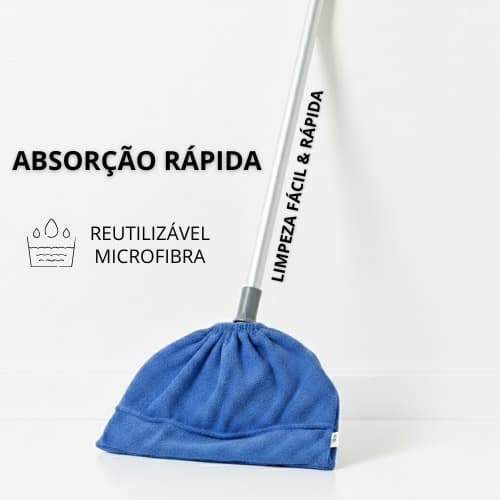 Kit C / 10 Capas Vassoura Pano De Chão Multiuso Super Absorcao Limpezaa