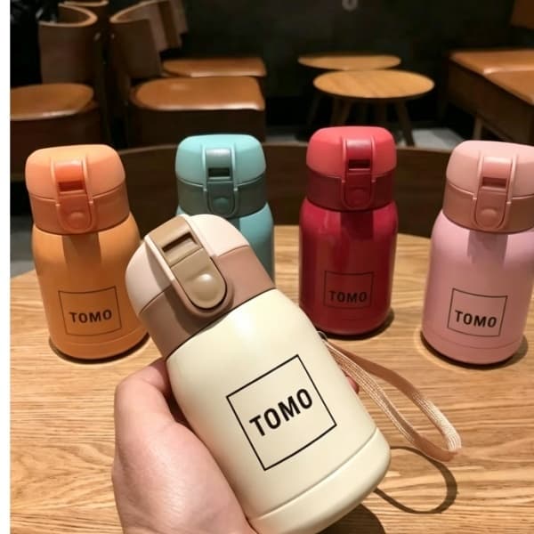Mini Copo De Isolamento Garrafa Térmica De Aço INOX Inoxidável Tampa  pop-up compacto portátil à prova de vazame 200ML
