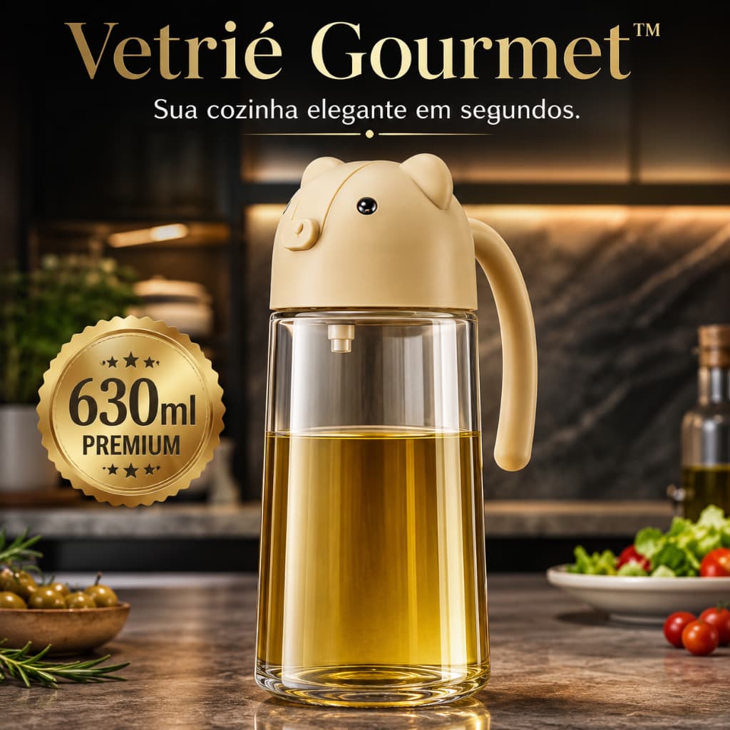 Galheteiro 630ml Porta Azeite e Vinagre Vidro Premium Organizador Decorativo