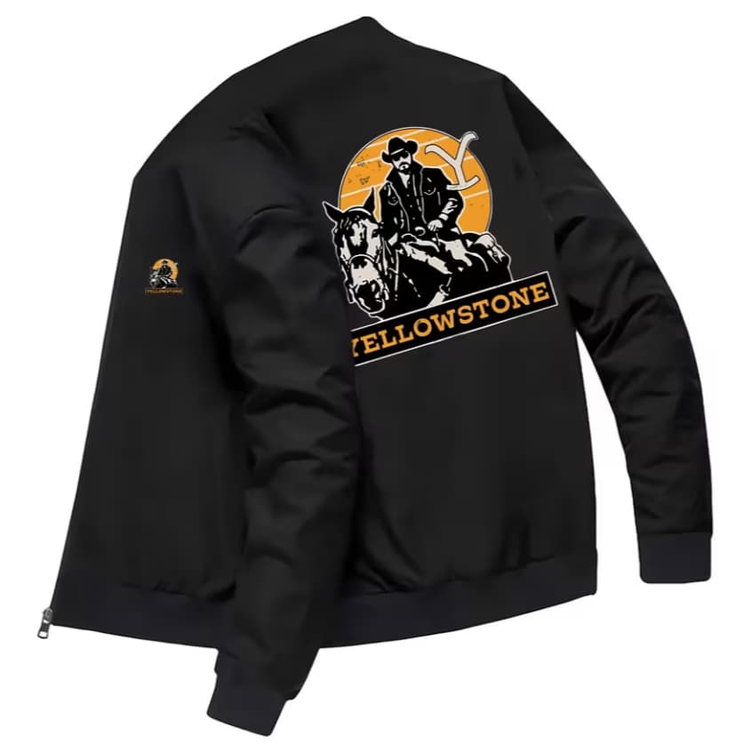 Jaqueta Bomber Estampada Esportes Casual Yellowstone Dutton Ranch Country Cowboy USA Série Cavalos