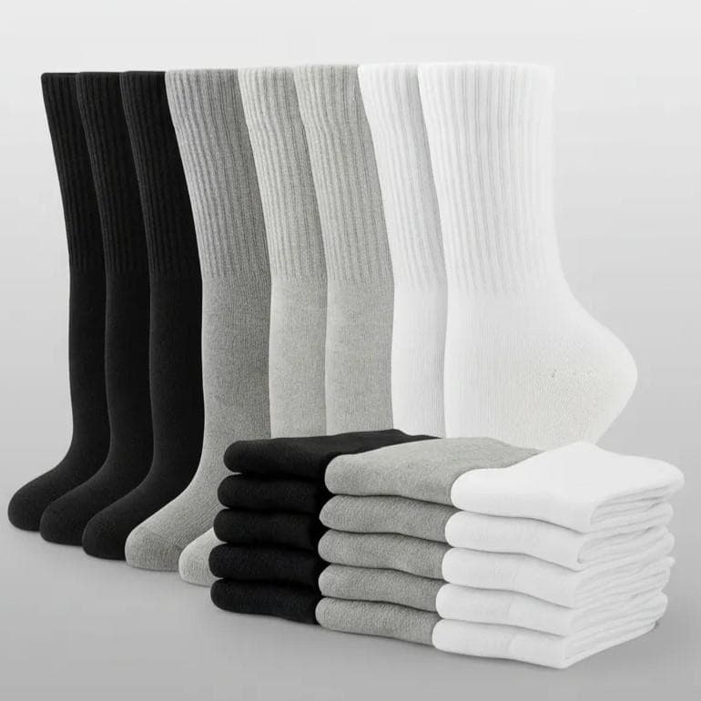 Meia Esportiva Cano Alto Kit Atacado Algodão Masculina Feminina Academia Treino Confortável Várias Quantidades